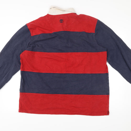 Timberland Men’s Multicoloured XL Rugby Stripe Collared Pullover Sweatshirt