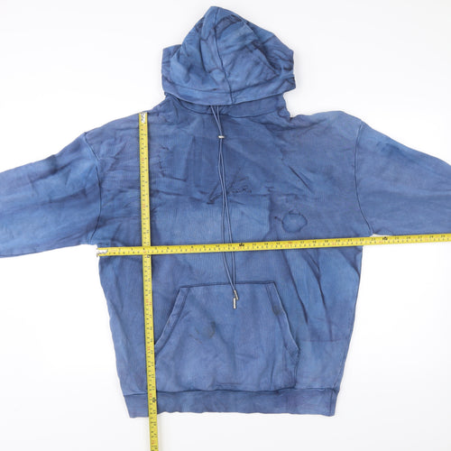 The Couture Club Mens Blue Hoodie Pullover Regular Fit Size M