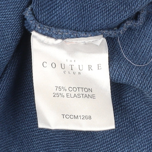 The Couture Club Mens Blue Hoodie Pullover Regular Fit Size M