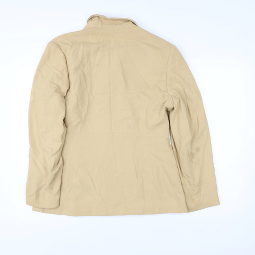 Simply Classic Womens Beige Size 14 Single-Breasted Suit Jacket