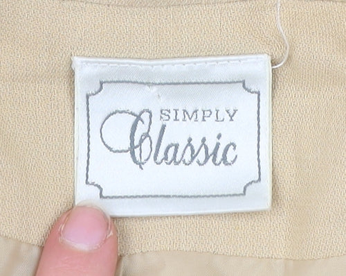 Simply Classic Womens Beige Size 14 Single-Breasted Suit Jacket