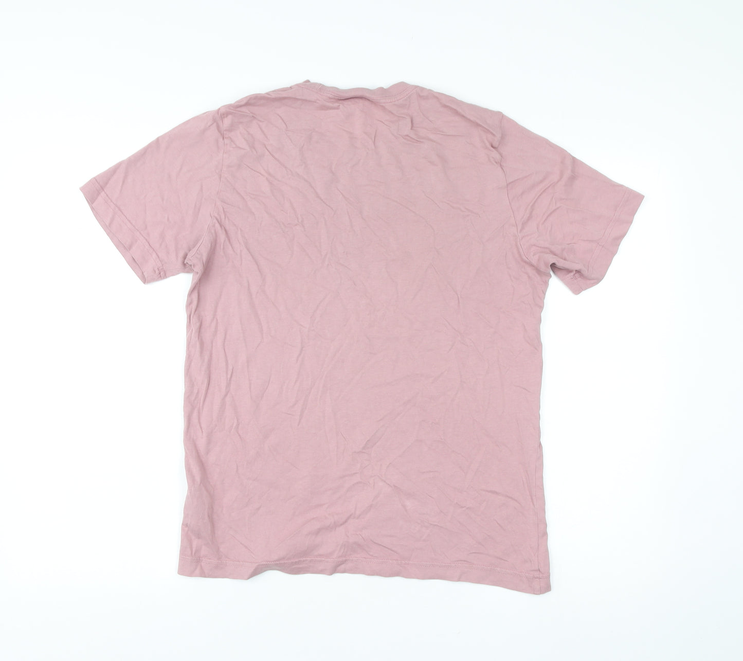 adidas Men’s Pink Cotton Crew Neck Short Sleeve Logo T-Shirt Size S