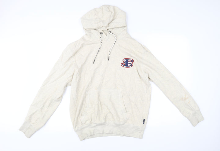Ben Sherman Men’s Beige Pullover Hoodie L Logo Embroidered