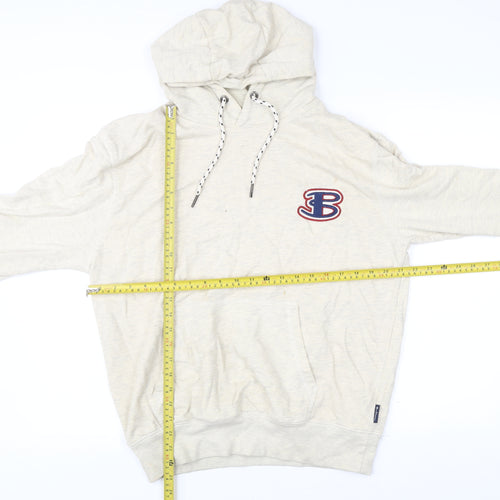 Ben Sherman Men’s Beige Pullover Hoodie L Logo Embroidered