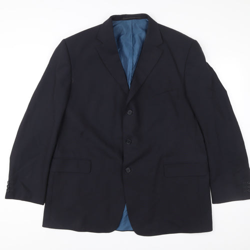 Marks and Spencer Men’s Navy Blue Wool Blend Blazer Jacket 46 M