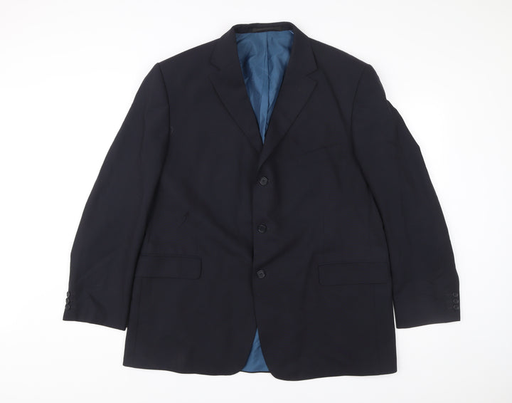 Marks and Spencer Men’s Navy Blue Wool Blend Blazer Jacket 46 M