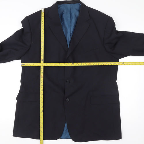 Marks and Spencer Men’s Navy Blue Wool Blend Blazer Jacket 46 M