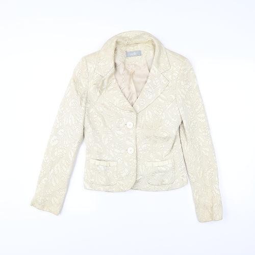 Wallis Women’s Ivory Floral Jacquard Blazer Jacket Size 10