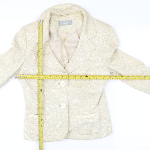 Wallis Women’s Ivory Floral Jacquard Blazer Jacket Size 10