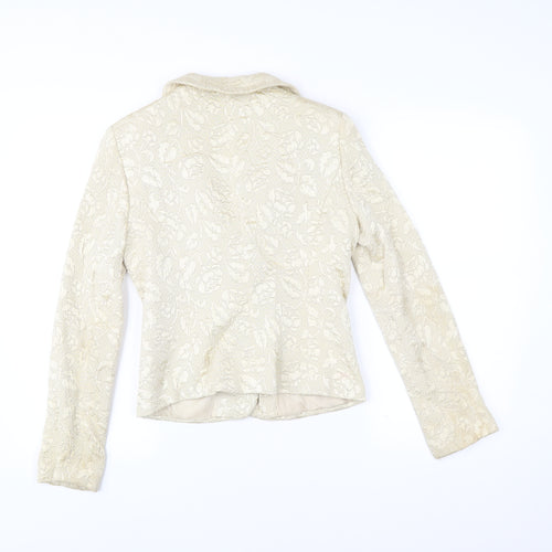 Wallis Women’s Ivory Floral Jacquard Blazer Jacket Size 10