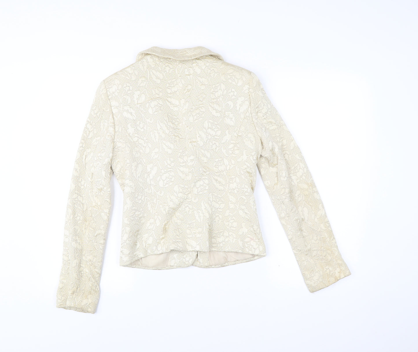 Wallis Women’s Ivory Floral Jacquard Blazer Jacket Size 10