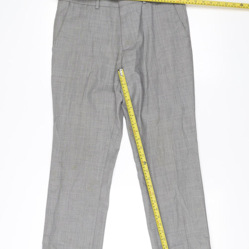 Topman Men’s Grey Wool Blend Suit Trousers 32R Slim Fit Formal Business