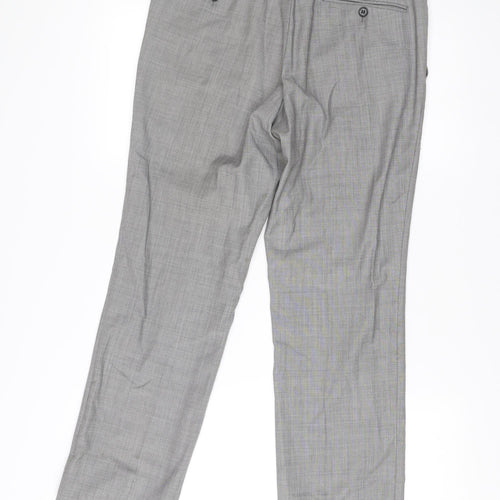 Topman Men’s Grey Wool Blend Suit Trousers 32R Slim Fit Formal Business