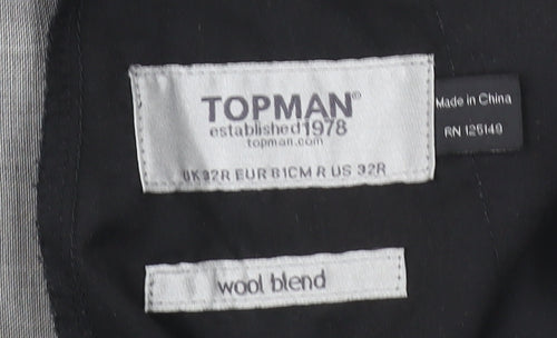 Topman Men’s Grey Wool Blend Suit Trousers 32R Slim Fit Formal Business