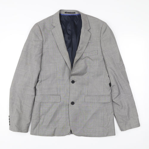 Topman Men’s Grey Blazer Jacket 38 Chest Wool Blend Formal