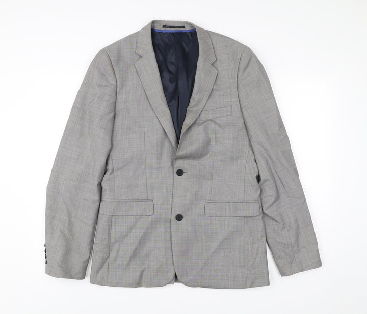 Topman Men’s Grey Blazer Jacket 38 Chest Wool Blend Formal