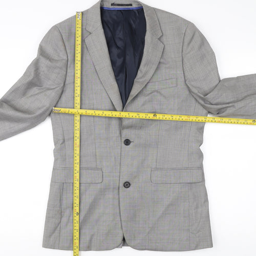 Topman Men’s Grey Blazer Jacket 38 Chest Wool Blend Formal