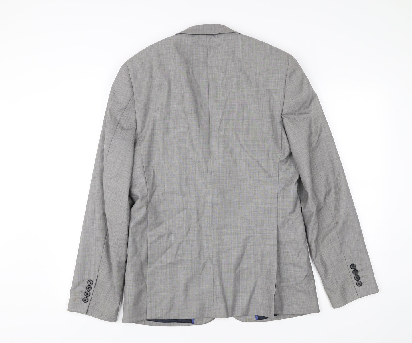 Topman Men’s Grey Blazer Jacket 38 Chest Wool Blend Formal