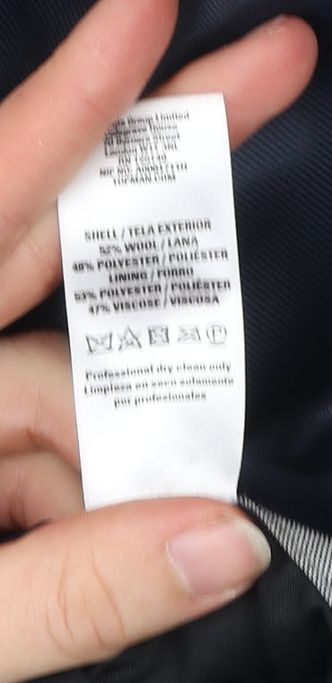 Topman Men’s Grey Blazer Jacket 38 Chest Wool Blend Formal