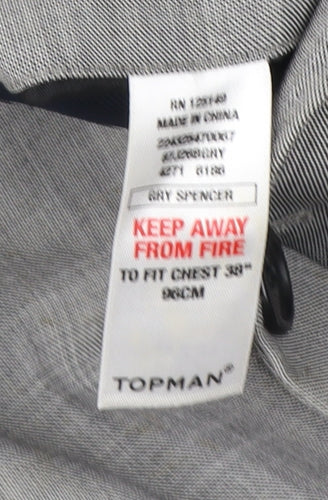 Topman Men’s Grey Blazer Jacket 38 Chest Wool Blend Formal