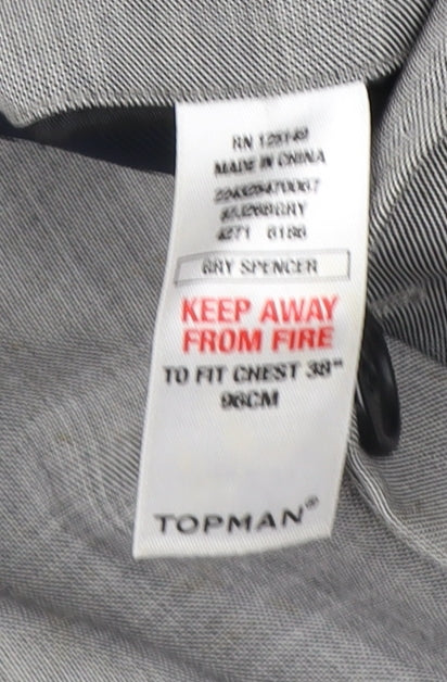 Topman Men’s Grey Blazer Jacket 38 Chest Wool Blend Formal