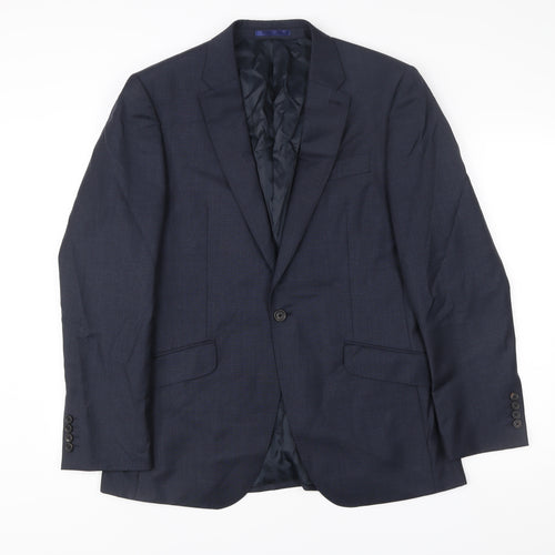 Next Italia Men’s Blue Wool Blazer Jacket Size 40 Regular Classic Fit