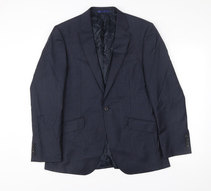 Next Italia Men’s Blue Wool Blazer Jacket Size 40 Regular Classic Fit