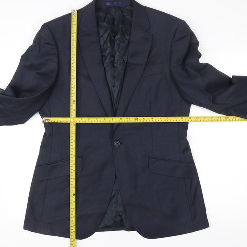 Next Italia Men’s Blue Wool Blazer Jacket Size 40 Regular Classic Fit