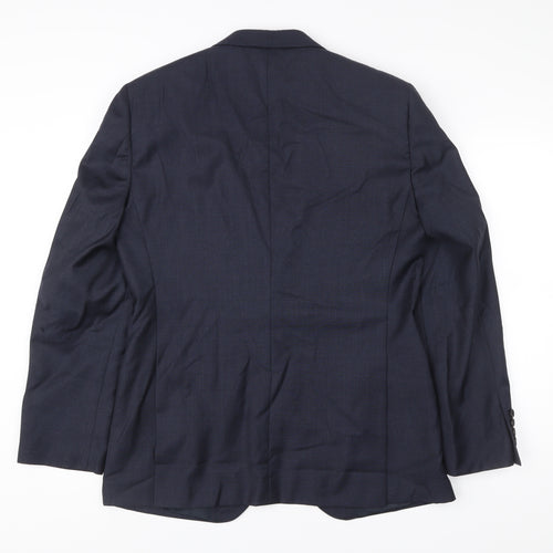 Next Italia Men’s Blue Wool Blazer Jacket Size 40 Regular Classic Fit