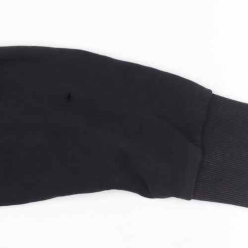 Henleys Men’s Black Pullover Hoodie Size L High Neck Logo Print