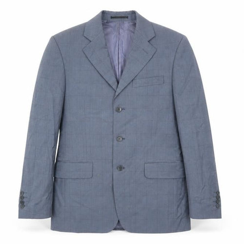 Austin Reed Men Blue 38 Jacket Blazer Check Wool Cotton