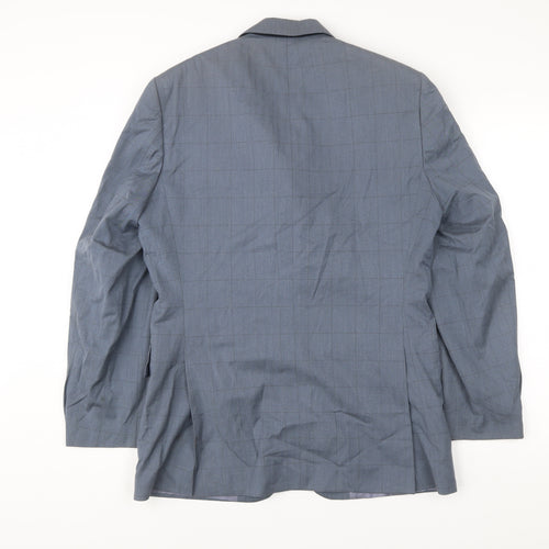 Austin Reed Men Blue 38 Jacket Blazer Check Wool Cotton