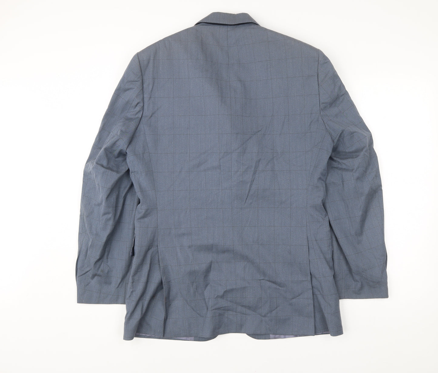 Austin Reed Men Blue 38 Jacket Blazer Check Wool Cotton