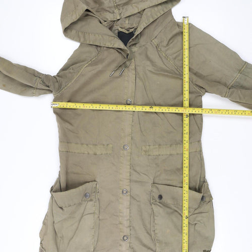 Bench Womens Green Cotton Parka Jacket Size S Hooded Outdoor