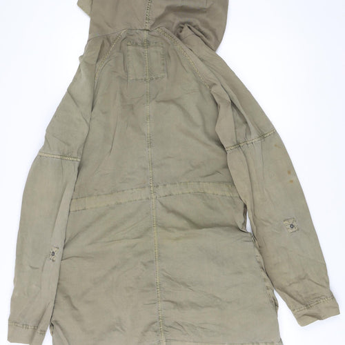 Bench Womens Green Cotton Parka Jacket Size S Hooded Outdoor