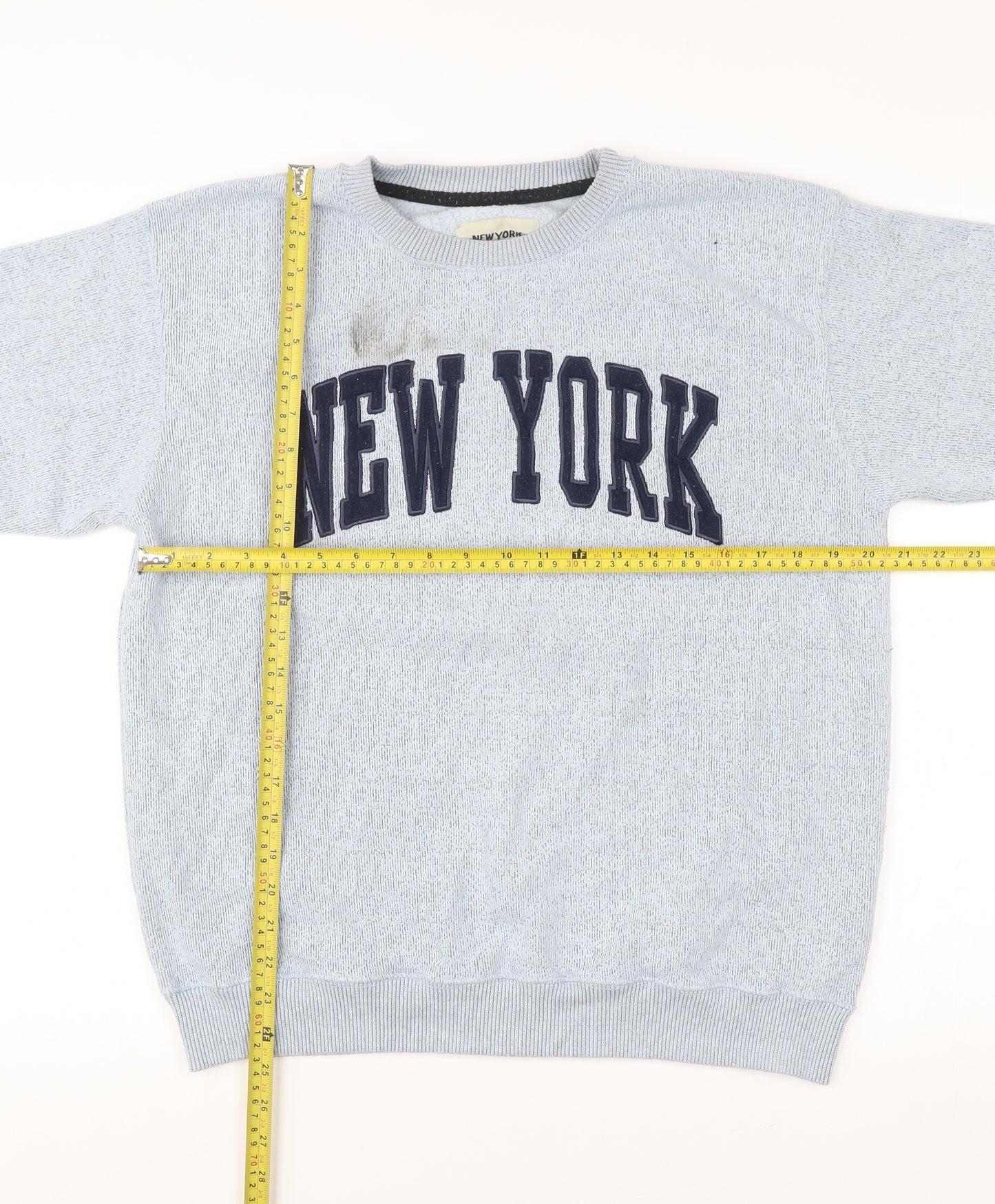 New York Popular Mens Grey Sweatshirt L Crew Neck Pullover Logo