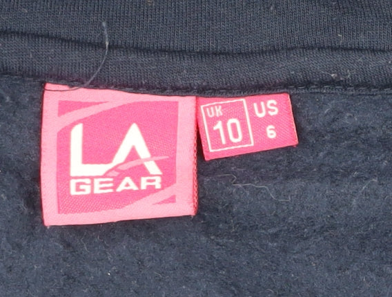 LA Gear Womens Blue Full Zip Hoodie Size 10 Regular Fit