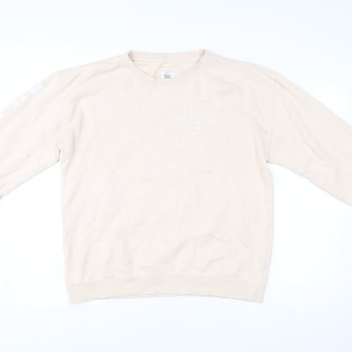 Billabong Mens Beige Crew Neck Sweatshirt Size S Graphic Pullover