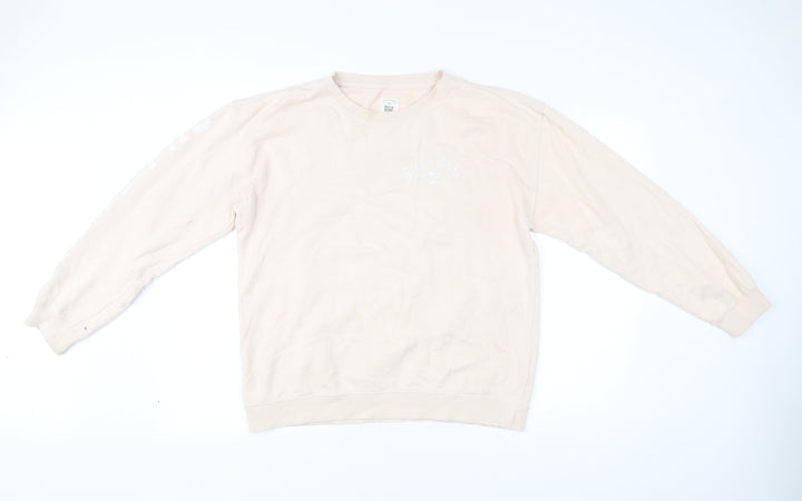 Billabong Mens Beige Crew Neck Sweatshirt Size S Graphic Pullover