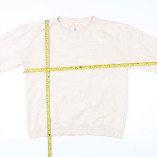 Billabong Mens Beige Crew Neck Sweatshirt Size S Graphic Pullover