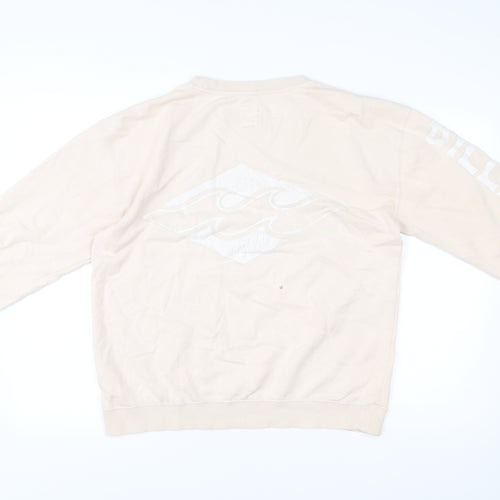 Billabong Mens Beige Crew Neck Sweatshirt Size S Graphic Pullover