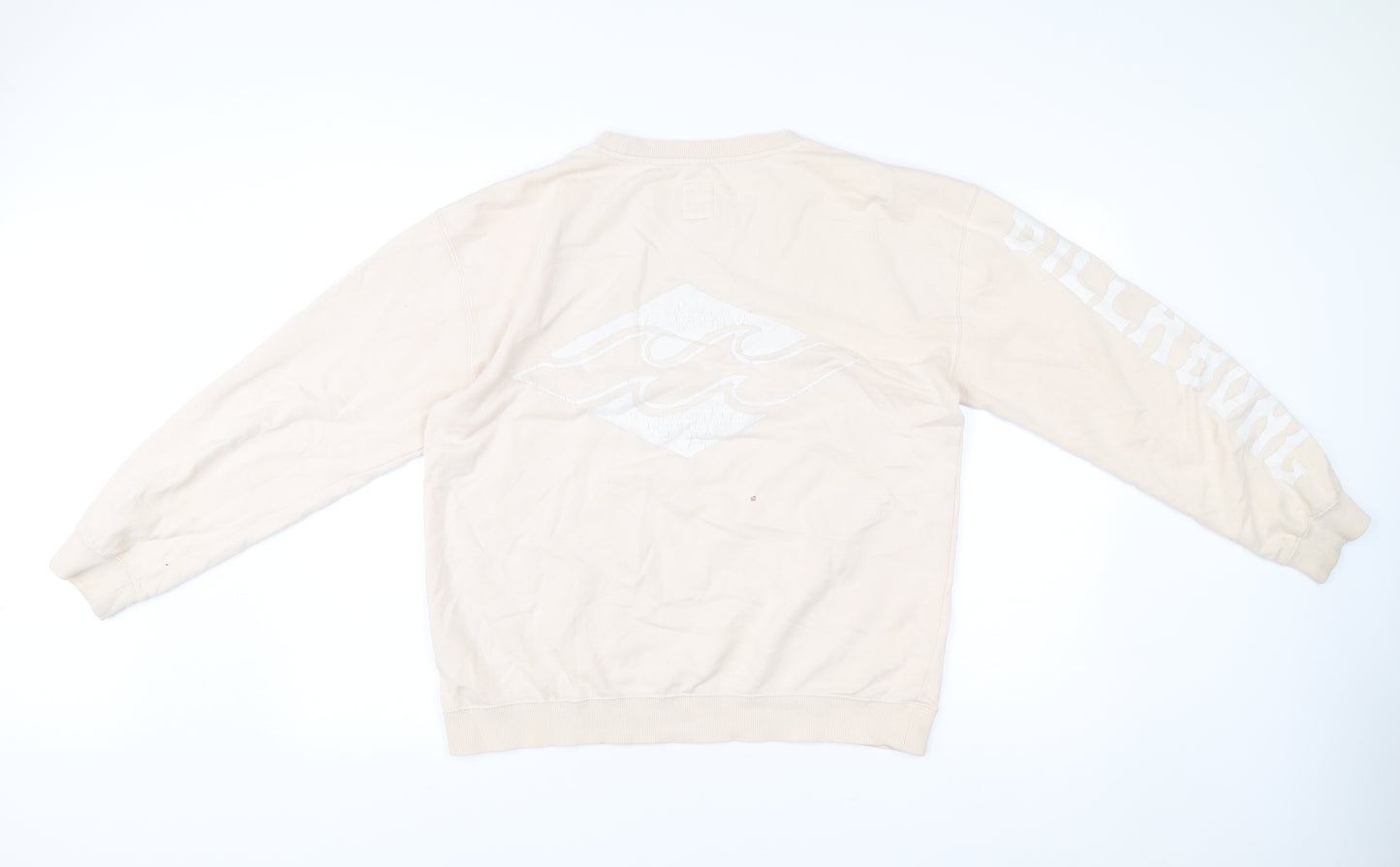 Billabong Mens Beige Crew Neck Sweatshirt Size S Graphic Pullover