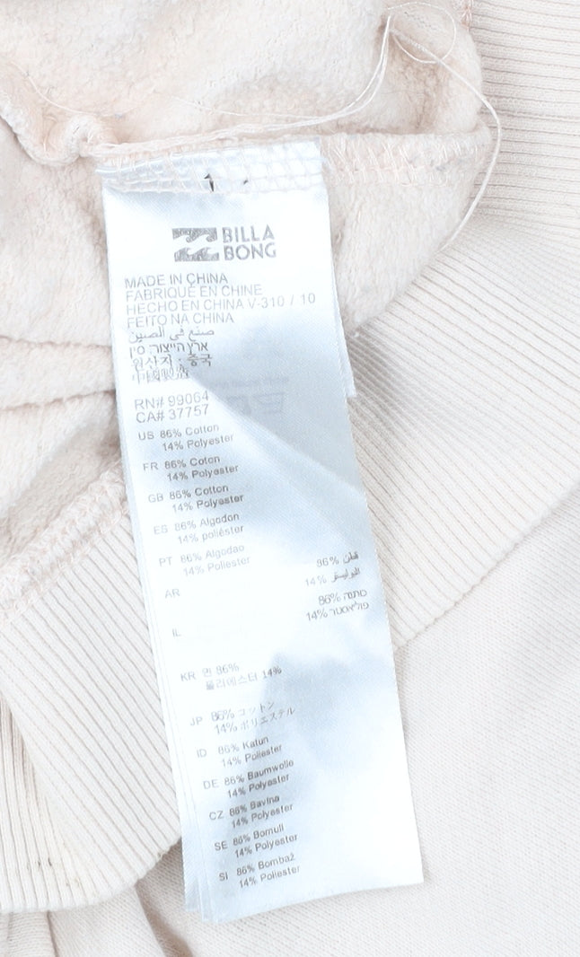 Billabong Mens Beige Crew Neck Sweatshirt Size S Graphic Pullover