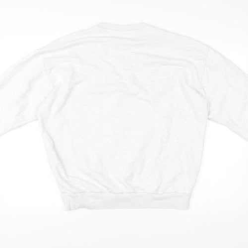 Reebok Mens Grey Sweatshirt Pullover Logo Crew Neck Size M