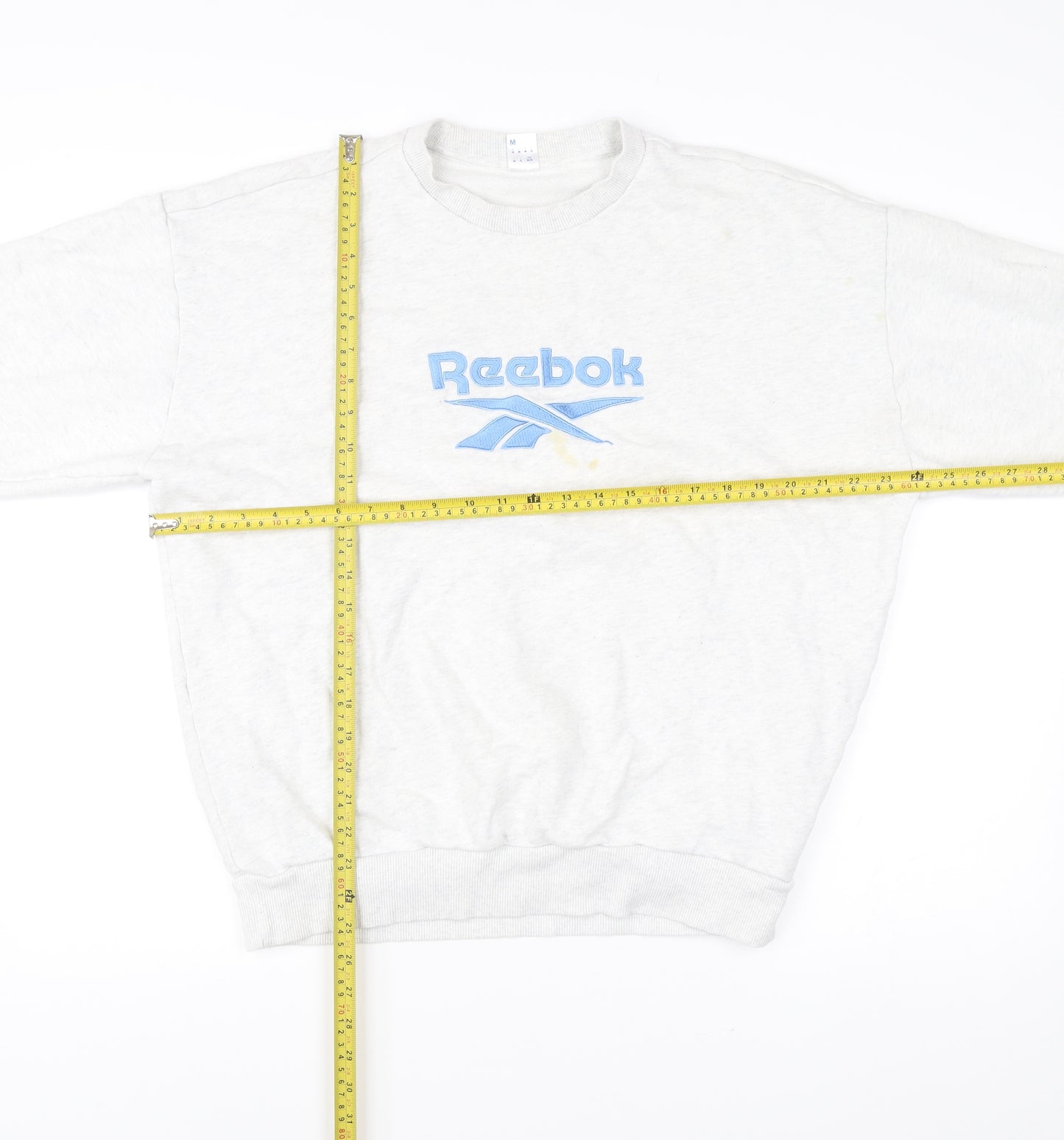 Reebok Mens Grey Sweatshirt Pullover Logo Crew Neck Size M