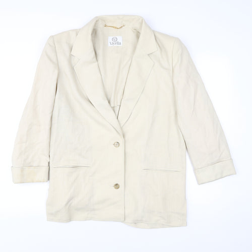Viyella Women’s Beige Angora Blend Blazer Jacket UK 10 Classic Fit
