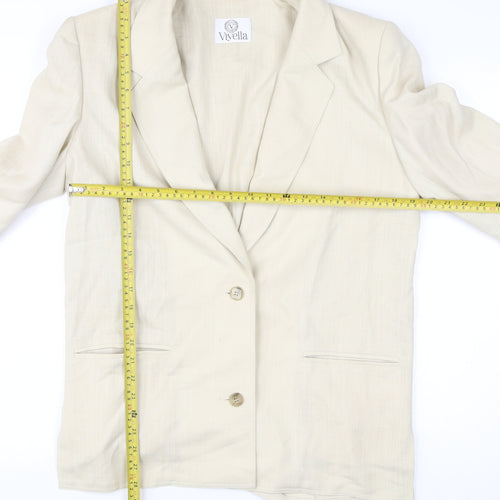 Viyella Women’s Beige Angora Blend Blazer Jacket UK 10 Classic Fit
