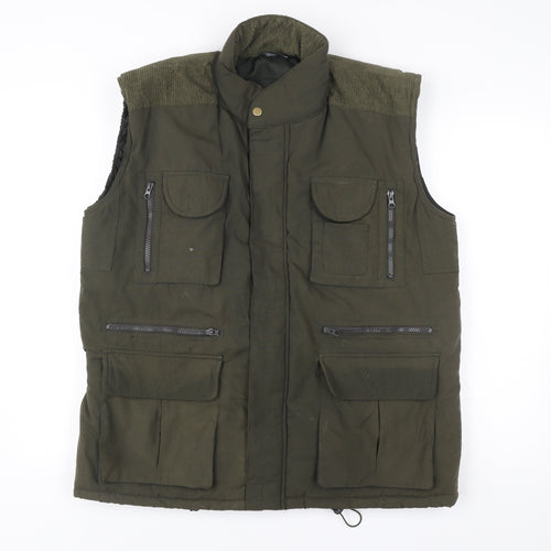 Charles Norton Men's Green M Waistcoat Bodywarmer Outdoor Pockets