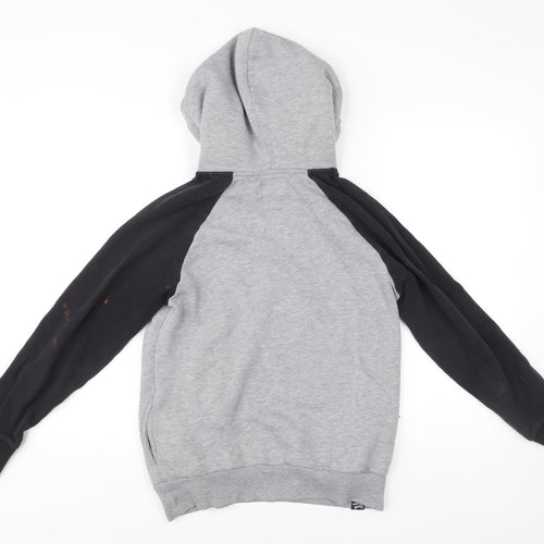 Brookhaven Womens Grey Black Hoodie Size 10 Pullover Logo Print
