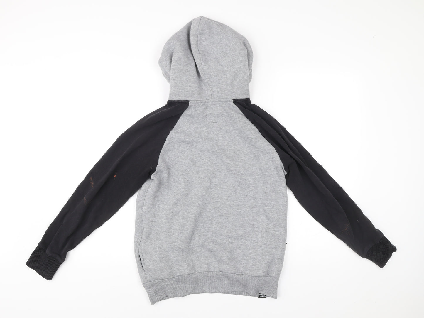 Brookhaven Womens Grey Black Hoodie Size 10 Pullover Logo Print